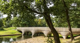 Nijmegen的“世界最长”的3D印刷混凝土桥。通过Nijmegen/Michiel van der Kley的市政当局照片。