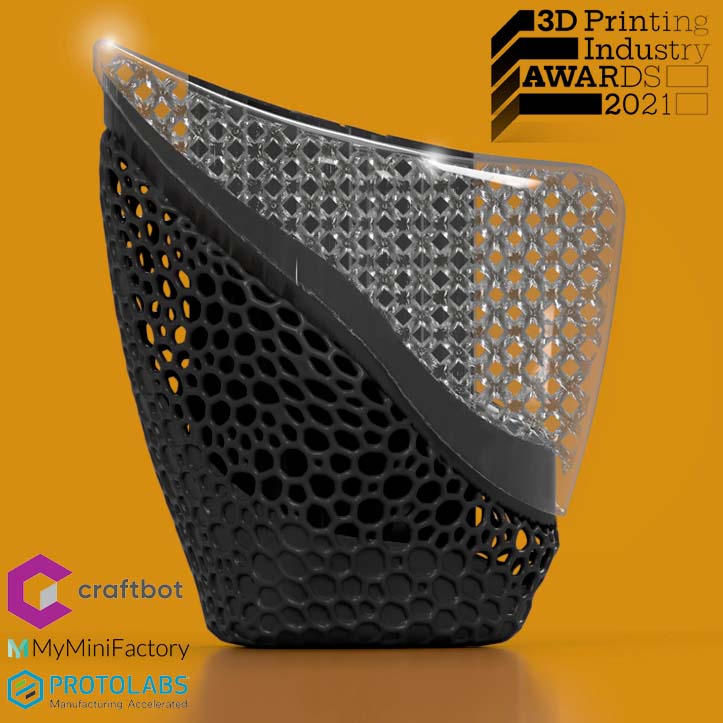 詹姆斯·诺瓦克's winning trophy design for the 2021 3D Printing Industry Awards. Image via James Novak.