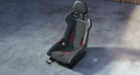 保时捷's new 3D printed seat in 'Guard Red'.