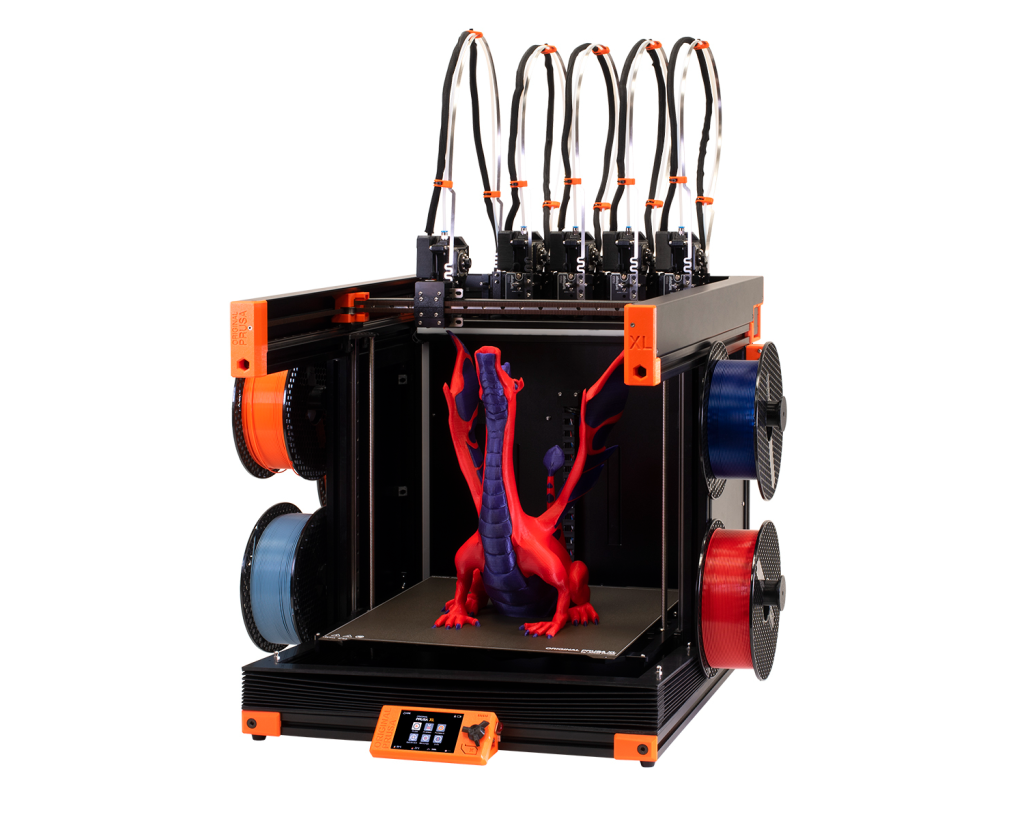 Prusa XL 3D打印机有五个打印头。通过Prusa照片。