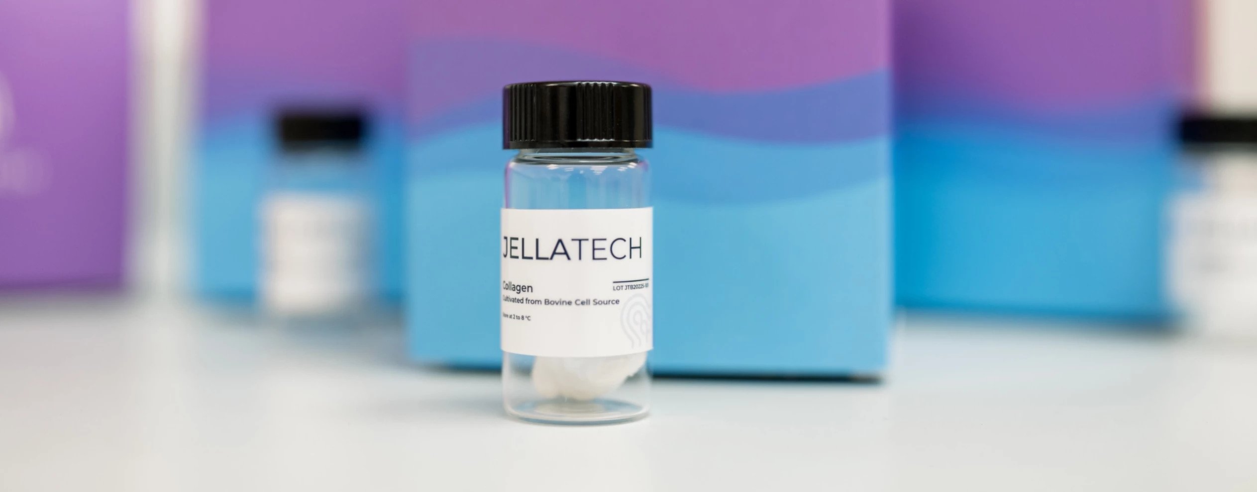 Jellatech的纯白色胶原蛋白形式。通过Jellatech的照片。
