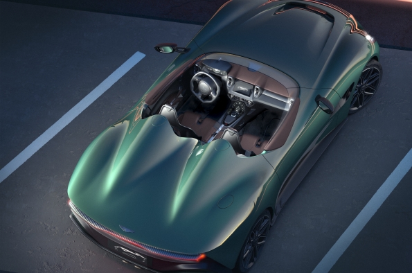 阿斯顿·马丁（Aston Martin）的DBR22设计概念的后端设计。图片通过阿斯顿·马丁（Aston Martin）。
