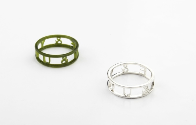 Example of the M-Jewely custom made rings that are being offered to backers. Image via: Makex on Kickstarter