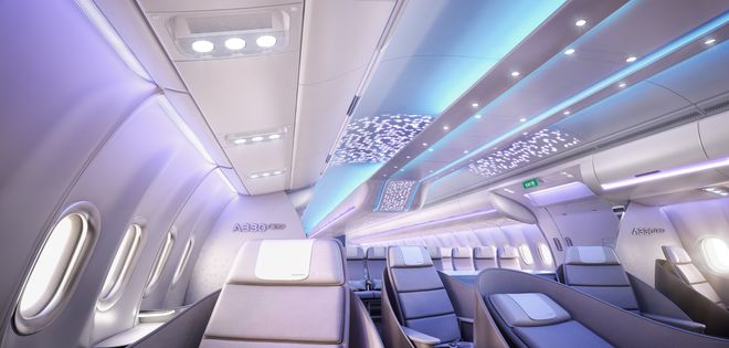 A330Neo的新内部将使用3D打印的空气喷嘴。通过空客图像。