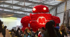 Airigami的Balloonbot在世界制造商Faire纽约2016年通过路透社/安德鲁·凯利（Andrew Kelly）的照片