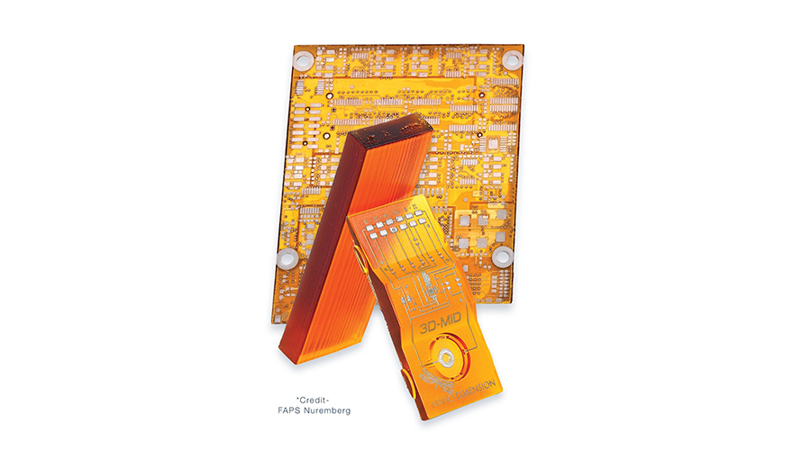 蜻蜓2020 3D打印电路板的示例。通过FAPS纽伦堡的图像