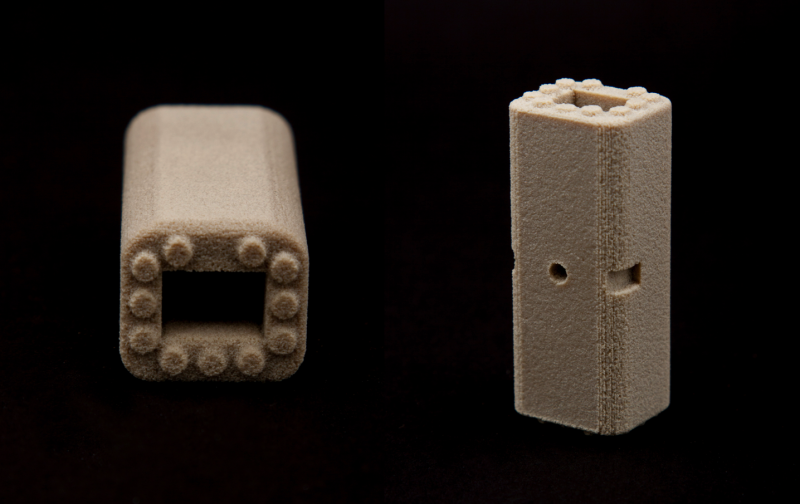 A SpineFab® Vertebral Body Replacement (VBR) System 3D printed by OPM's Osteofab process. Photo via Oxford Performance Materials