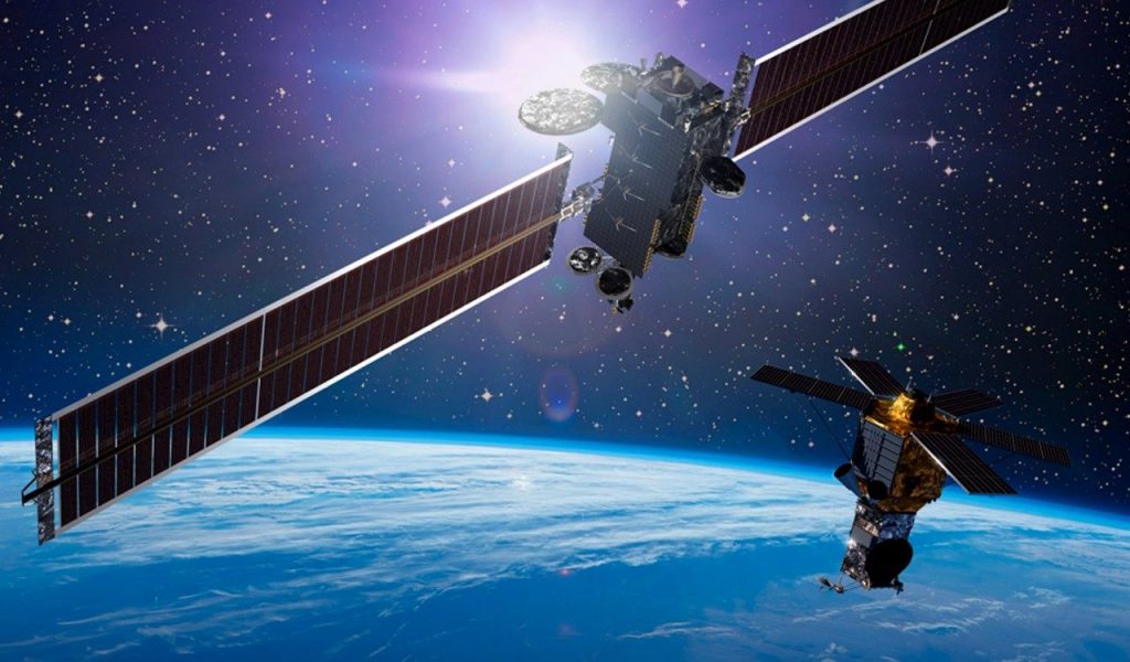 Lockheed Martin commercial satellites in space. Image via Lockheed Martin.