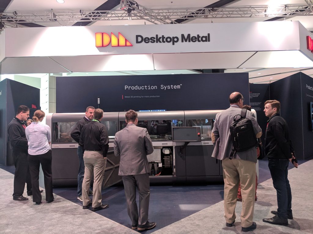 The Desktop Metal Production system at IMTS 2018. Photo by Michael Petch.