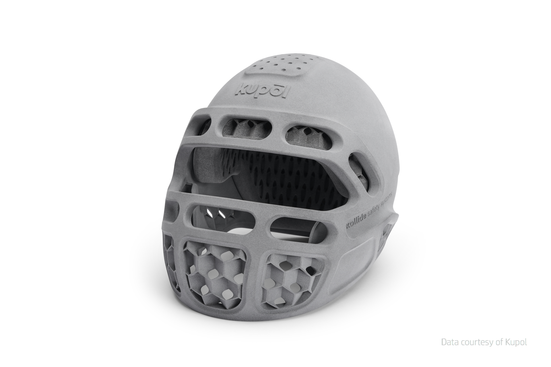 3D打印Kupol头盔，在HP Jet Fusion 5200系列使用ULTRASINT TPU。图像通过Kupol