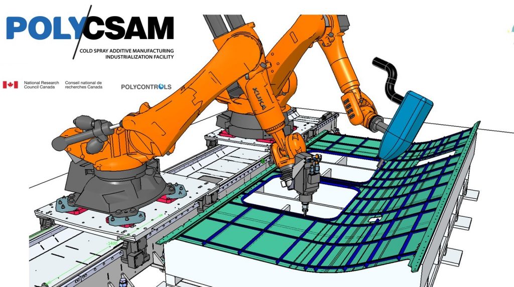 Poly/CSAM的徽标，一种新的金属添加剂制造设施，可在2020年2月开放。图片通过CNW Group/National Research Consil