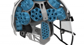 Xenith阴影XR头盔（图为）将形成项目轨道的新设计的基础。通过rheon实验室的图像。
