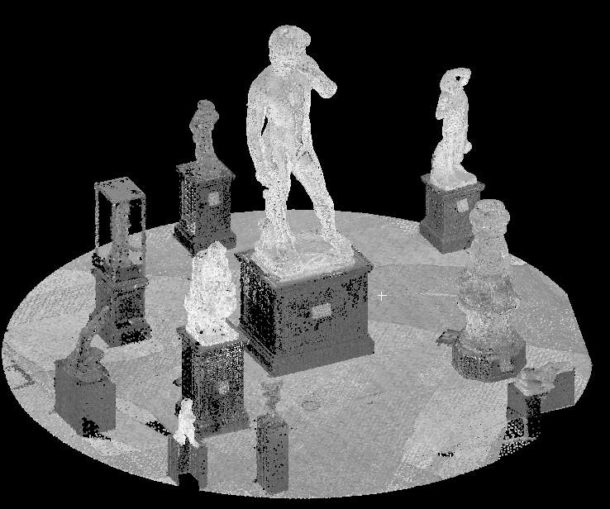 Dense point cloud of the David. Image via Victoria and Albert Museum.
