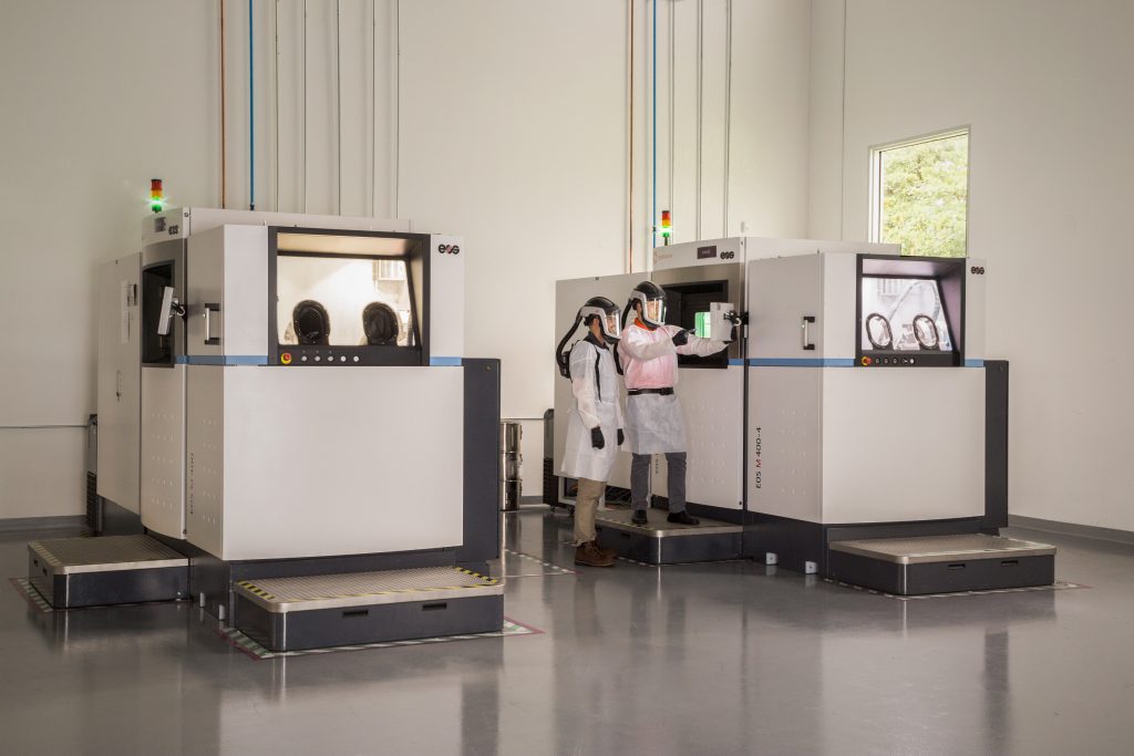 Image shows two of Sintavia's M400 printers at its Hollywood additive manufacturing facility. Photo via Business Wire.