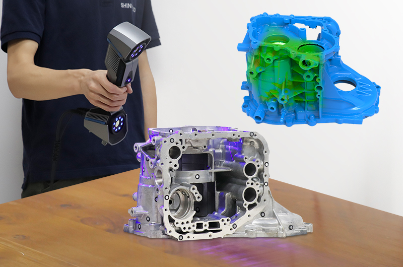 3D scanning mechanical components with the FreeScan UE. Image via Shining 3D.