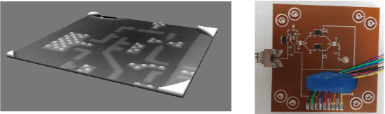 3D打印的RF电路板。通过纳米尺寸的照片。