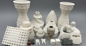可烧毁的陶瓷零件3D使用Tethon 3D树脂打印。通过Tethon 3D摄影。