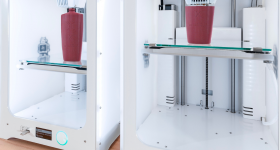 Two 3D printers being used to 3D print L'Oréal prototypes.