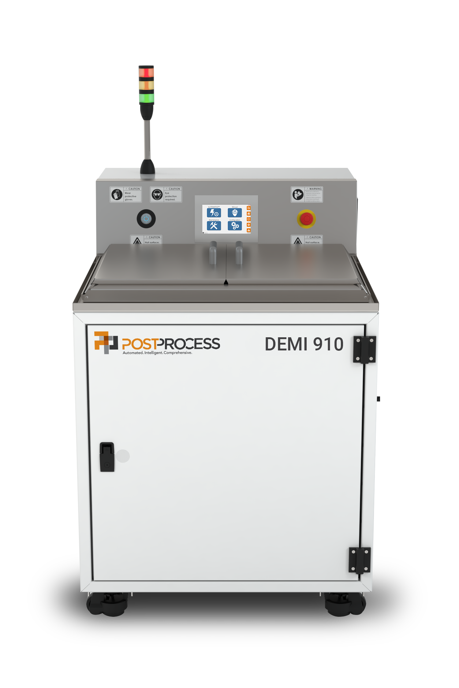 PostProcess DEMI 910 automated resin removal system. Photo via PostProcess Technologies.