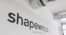 A Shapeways sign from inside its New York warehouse.