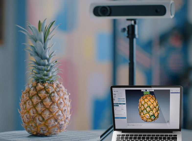 Creality公司的高级版CR-Scan 01被用来扫描菠萝。