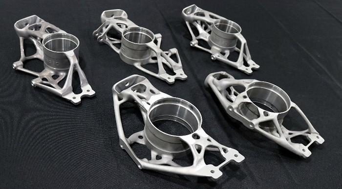 最终3D打印车轮托架。通过Eplus 3D拍摄照片。