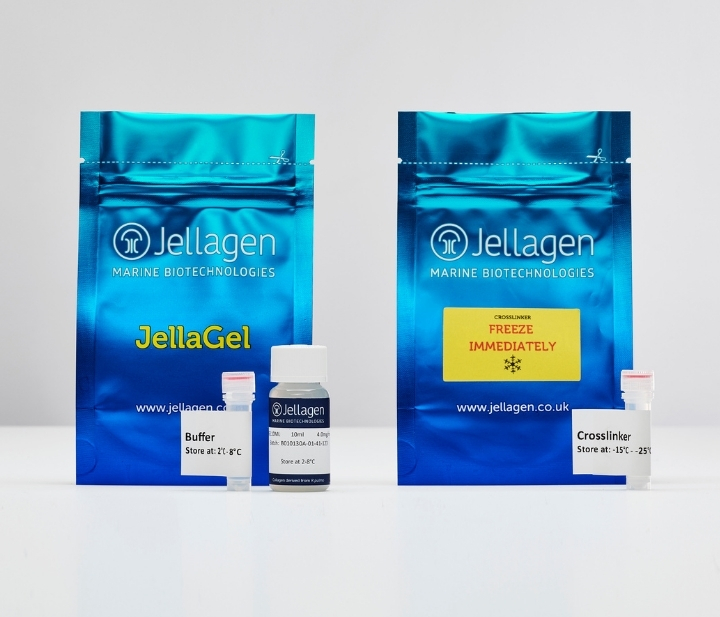 Jellagel是一种下一代水母胶原凝胶，用于体外细胞培养和组织工程。通过Jellagen的照片。