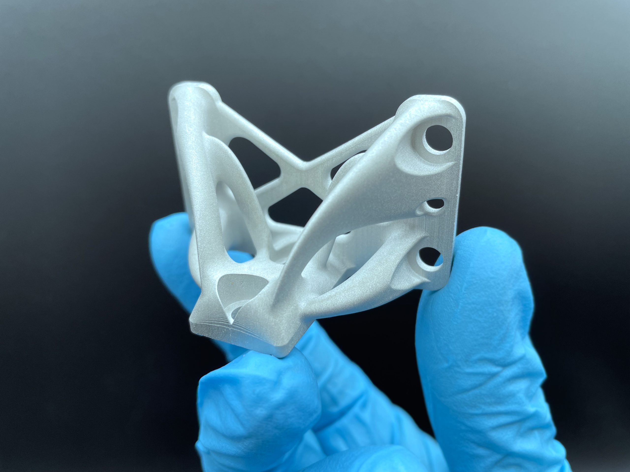 通过LMM工艺生产的3D打印零件。通过砧骨的照片。