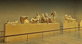 这Parthenon sculptures in the British Museum's virtual gallery. Image via Google Arts & Culture.